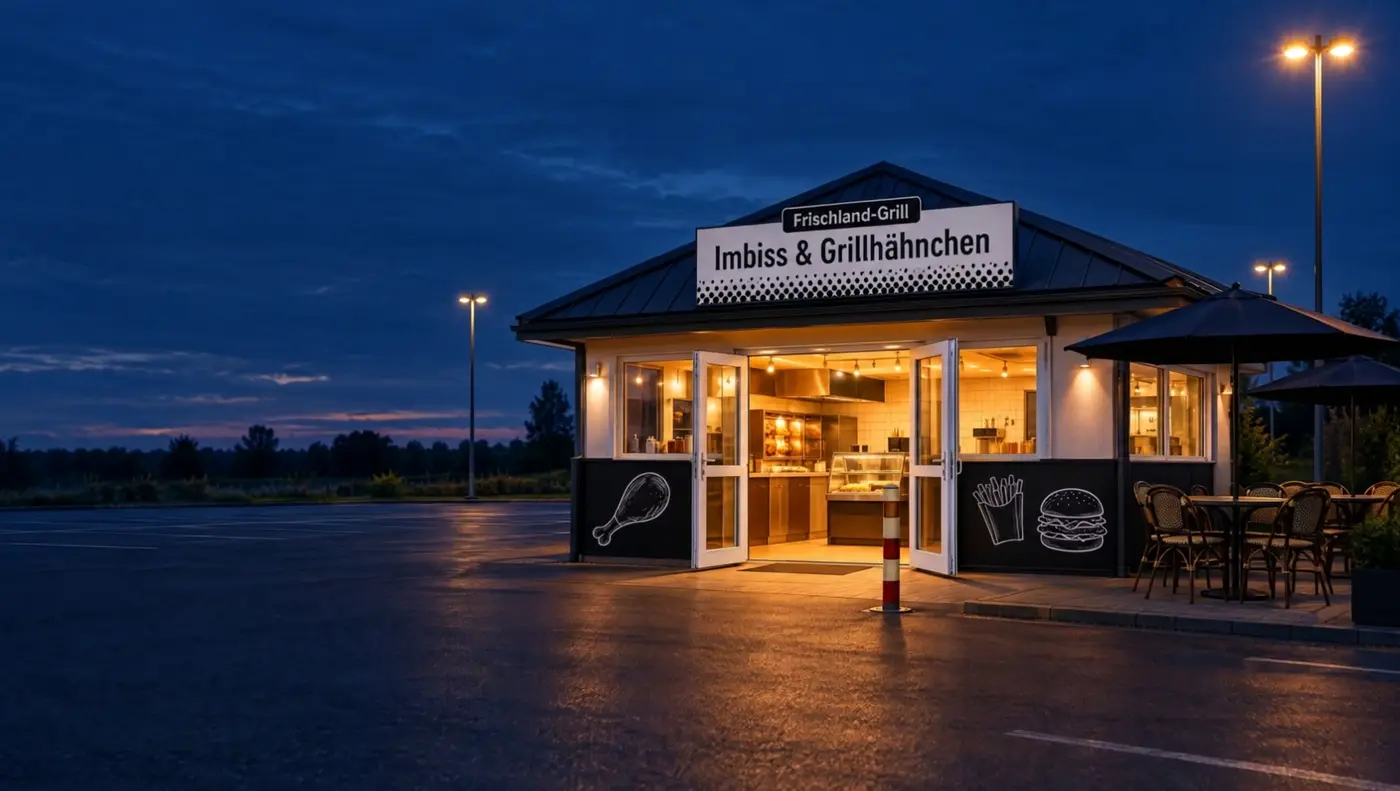 Frischland-Grill mit Terrasse am Parkplatz